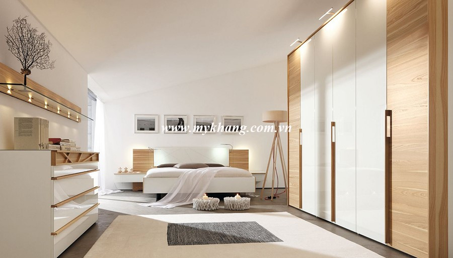 Mẫu thiết kế nội thất phòng ngủ nhẹ nhàng, thư thái với gam màu sáng